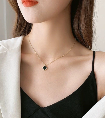 Two Sided Black And White Vancleef Necklace